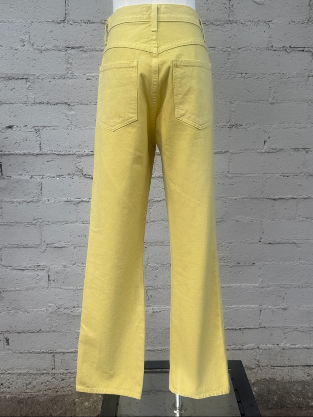 Agolde Pinch Waist High Rise Jeans Lemon Yellow Size 26 - Picture 6 of 16
